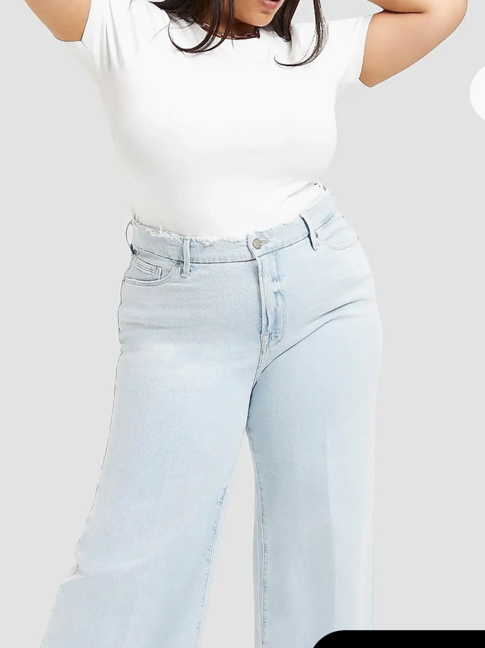 Good American Women’s White Crewneck Short Sleeve  body suit